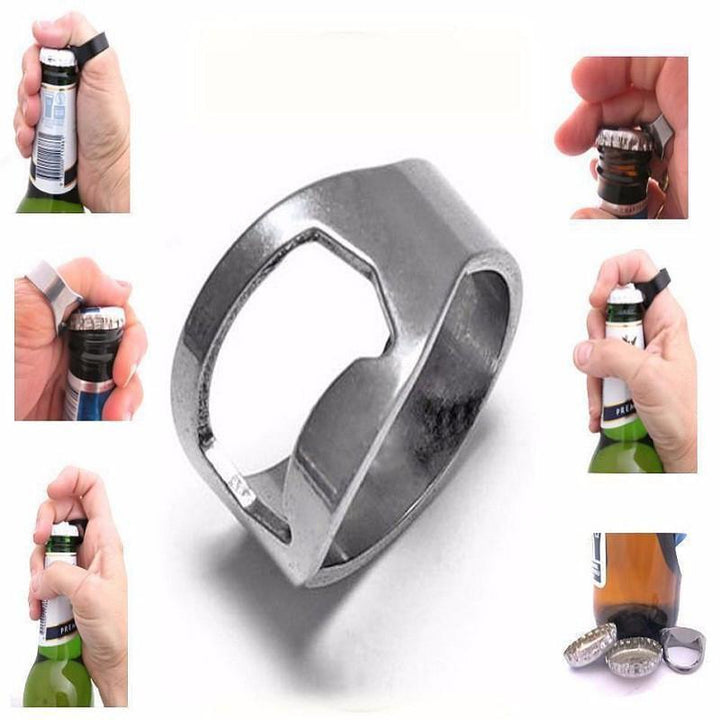 Cool Stainless Steel Bottle Cap Opener Ring Rings