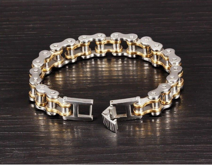 Cool Stainless Steel Men's Biker Chain Bracelet gold silver color Bracelets