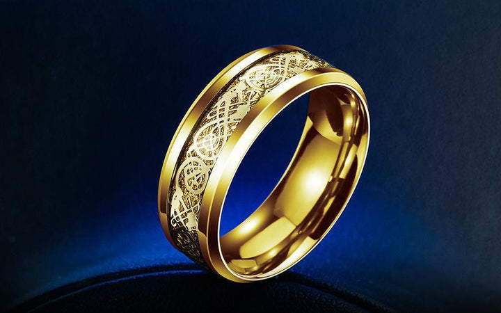 Dragon Titanium Ring Gold and Gold / 7 Rings