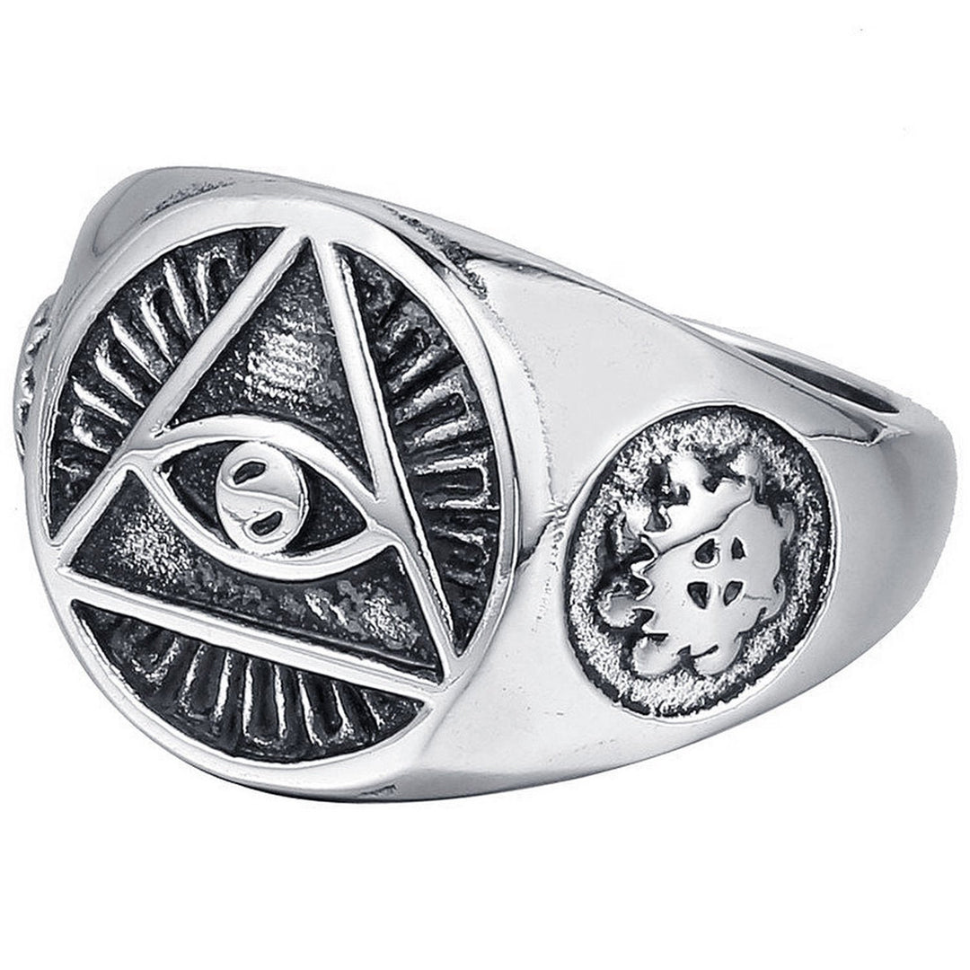 Illuminati Signet Ring Men Silver color / 10 Men's Ring