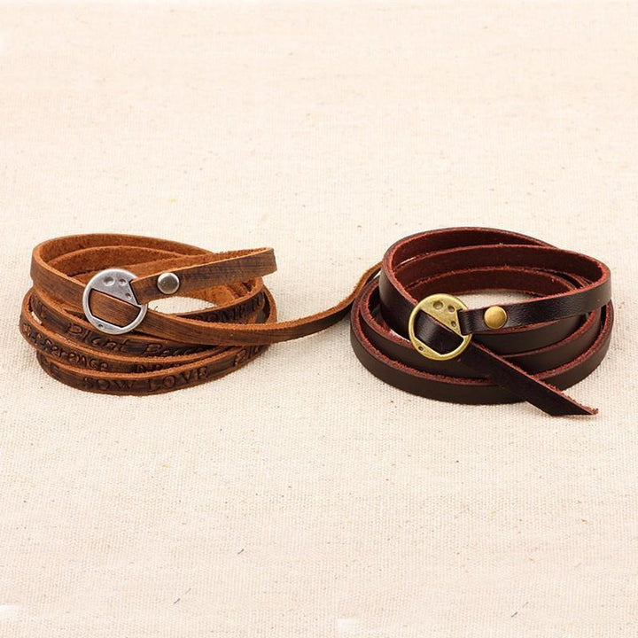 Inspirational Multi-layer Genuine Leather Bracelet Bracelets