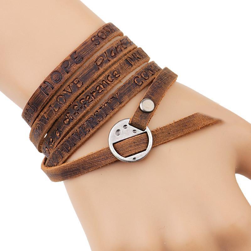 Inspirational Multi-layer Genuine Leather Bracelet Bracelets