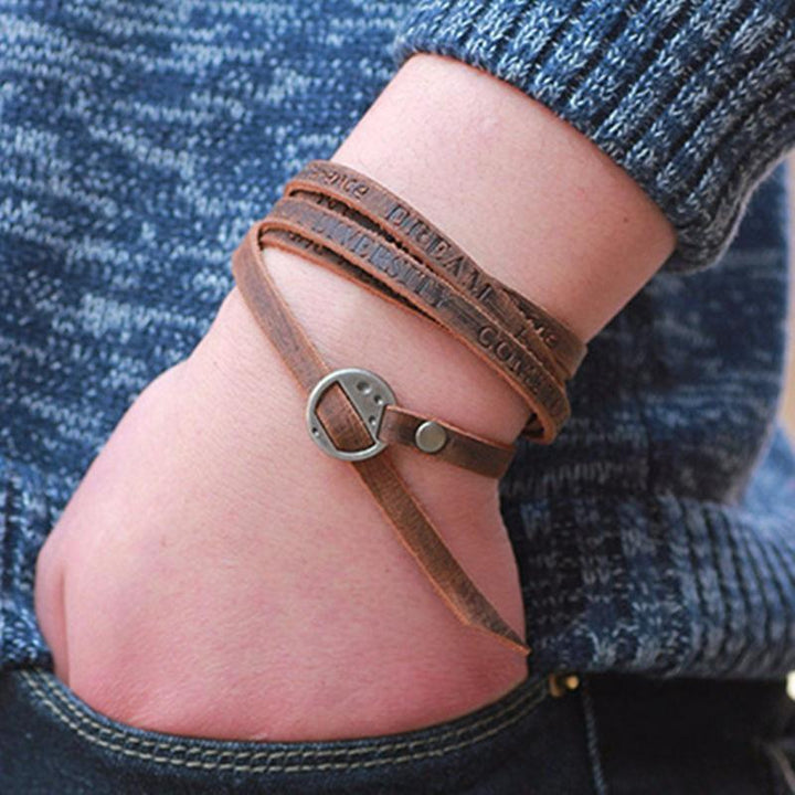 Inspirational Multi-layer Genuine Leather Bracelet Bracelets