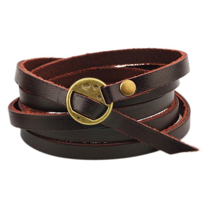 Inspirational Multi-layer Genuine Leather Bracelet Plain Bracelets