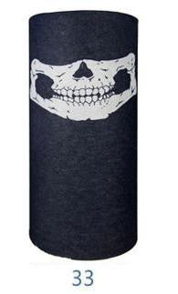 Multifunctional Seamless Bandana Black Skeleton Mouth Bandana