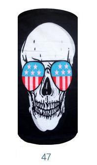 Multifunctional Seamless Bandana Black Skull w/ USA Sunglass Bandana