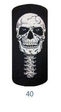 Multifunctional Seamless Bandana Black w/ Skull & Spine Bandana