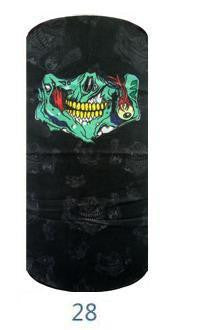 Multifunctional Seamless Bandana Black Zombie Mouth Bandana