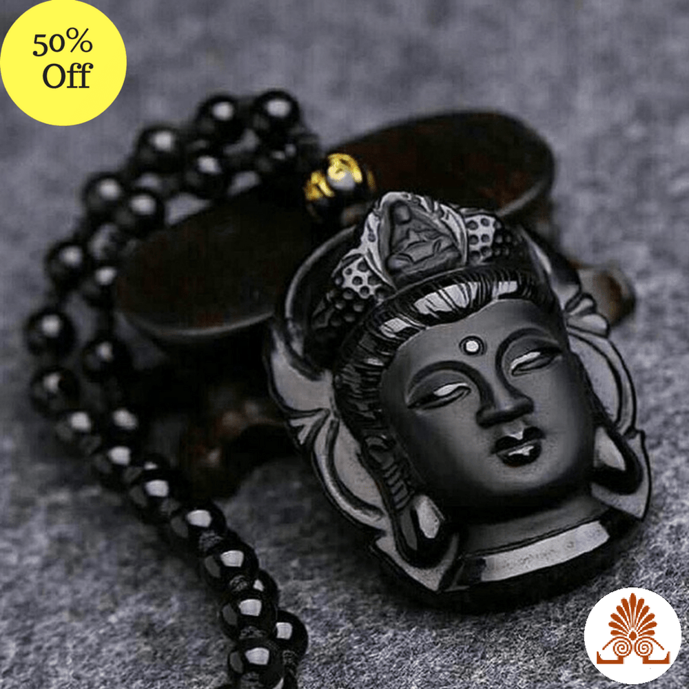 Natural Obsidian Buddha Pendants Necklace Necklaces