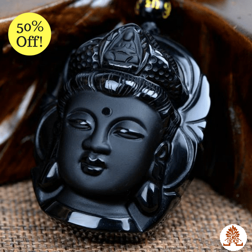 Natural Obsidian Buddha Pendants Necklace Necklaces