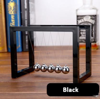 Square Framed Newton Cradle Steel Ball Pendulum Black Perpetual Motion