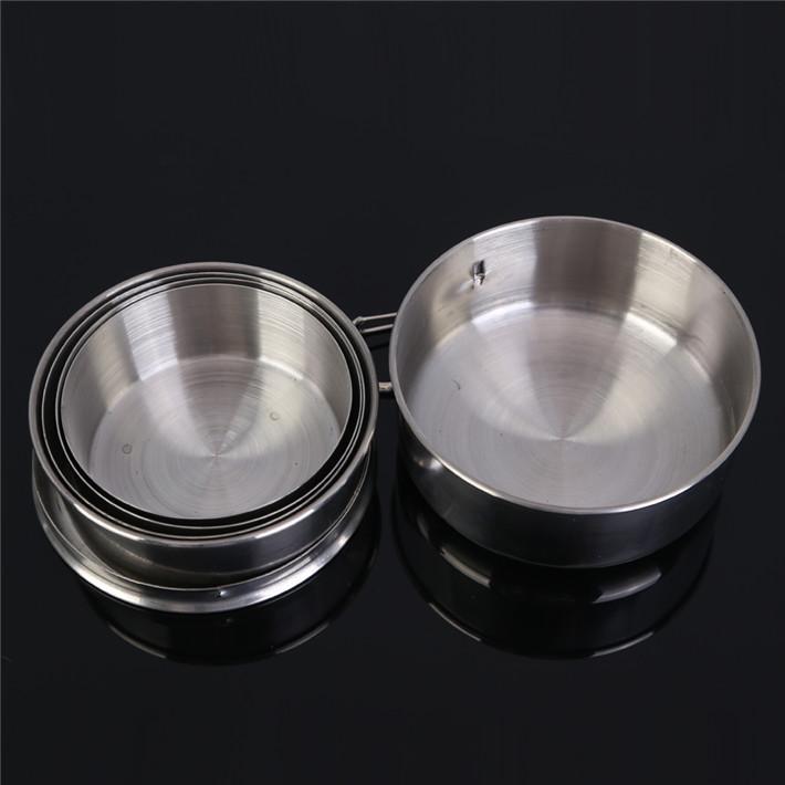 Stainless Steel Camping Collapsible Cup with Keychain Surivival Gear