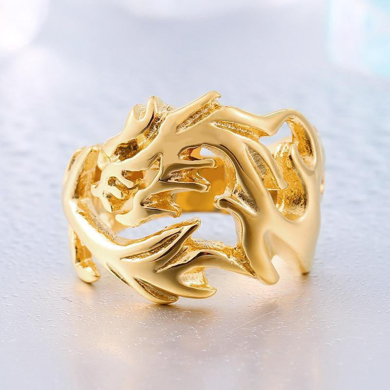 Stainless Steel Dragon Rings gold / 6 Rings