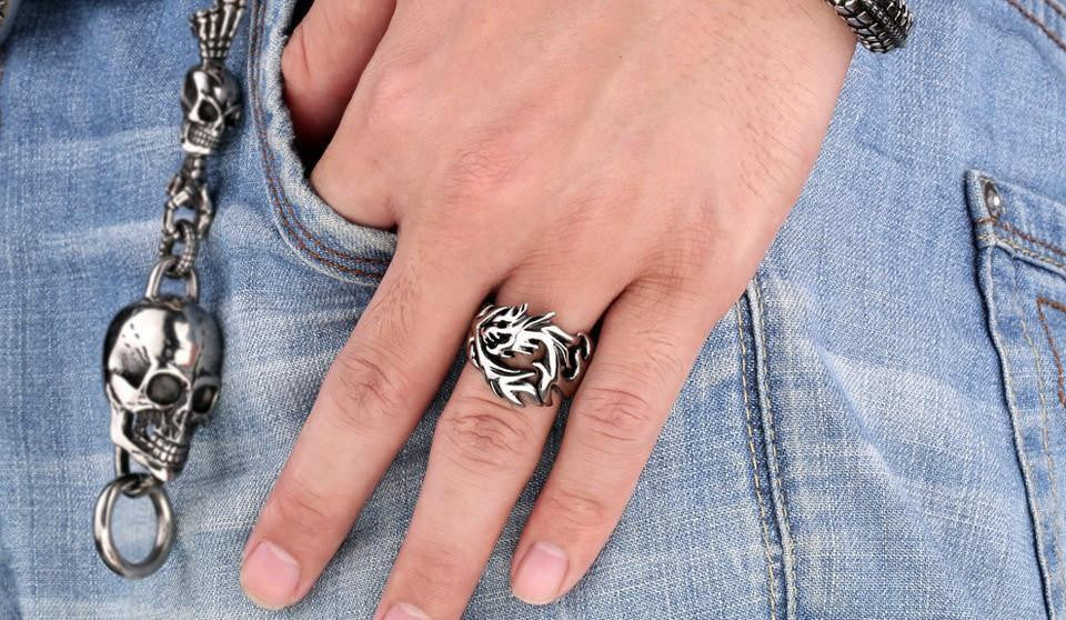 Stainless Steel Dragon Rings Rings