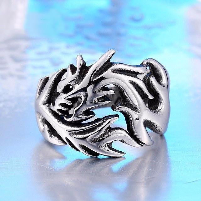 Stainless Steel Dragon Rings silver / 6 Rings