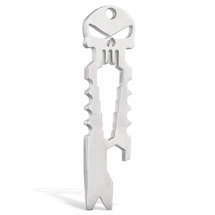 Stainless Steel Pocket Skull Multi-Tool Silver Polished Tools