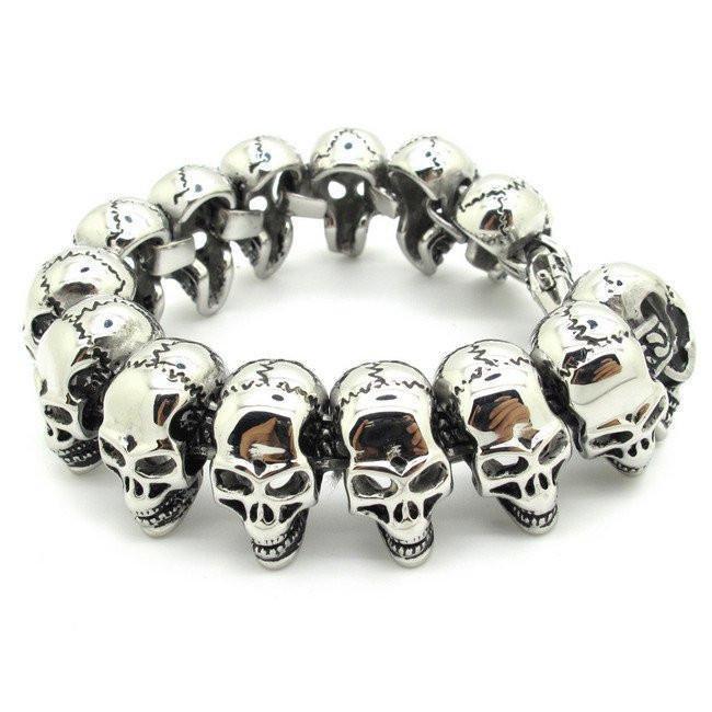 Stainless Steel Skull Links Chain Bracelet 20cm (7.9in) Bracelets