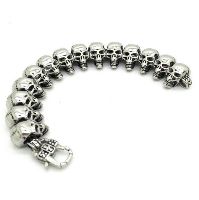 Stainless Steel Skull Links Chain Bracelet Bracelets