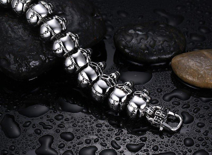 Stainless Steel Skull Links Chain Bracelet Bracelets