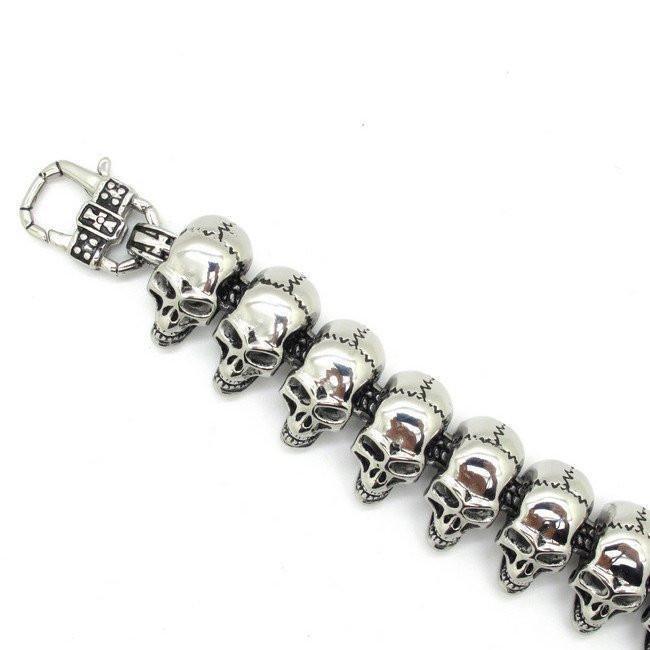 Stainless Steel Skull Links Chain Bracelet Bracelets