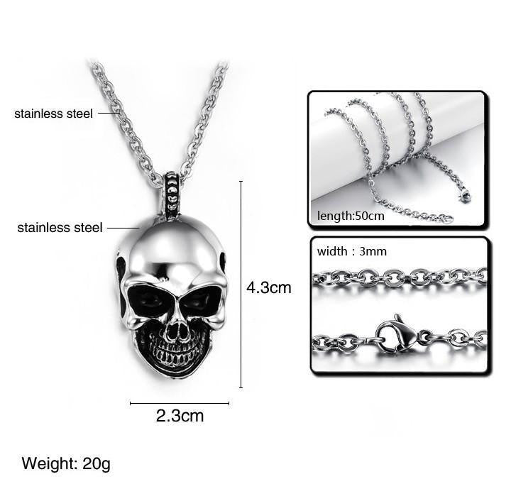 Stainless Steel Skull Pendant Necklace Necklaces