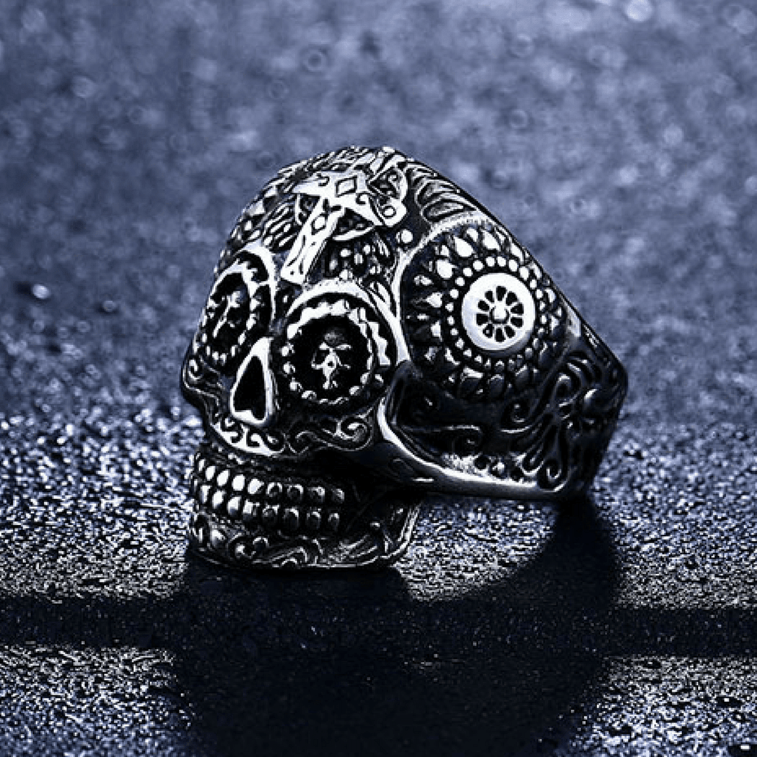 Sugar Skull Ring Silver / 8 Rings