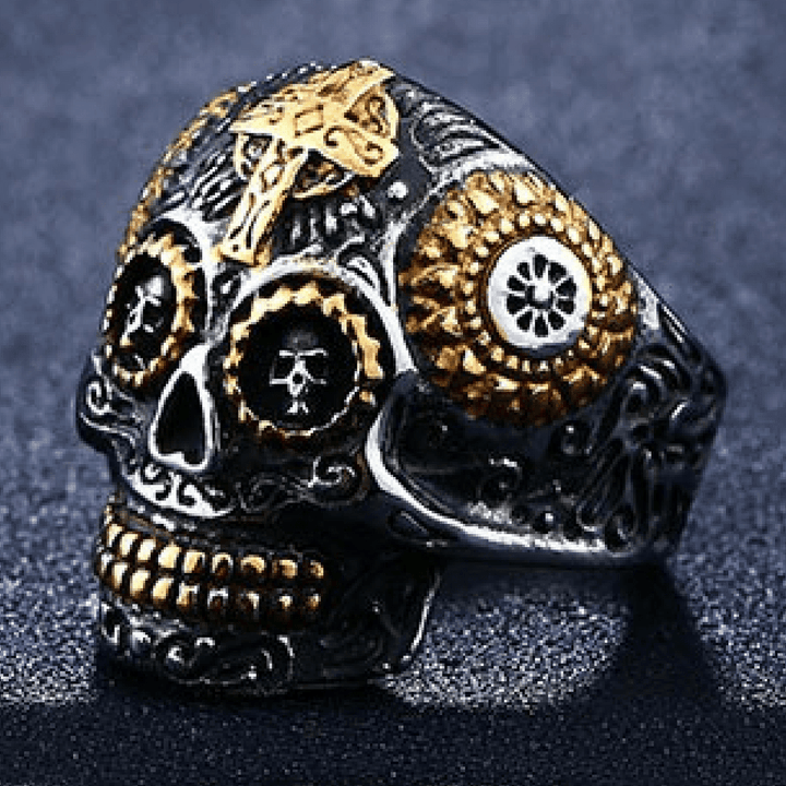 Sugar Skull Ring Two Tone / 8 Rings