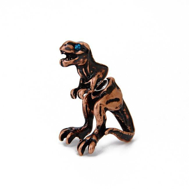 T-Rex Dinosaur Earrings Antique Copper Earrings