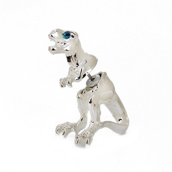 T-Rex Dinosaur Earrings Silver Earrings