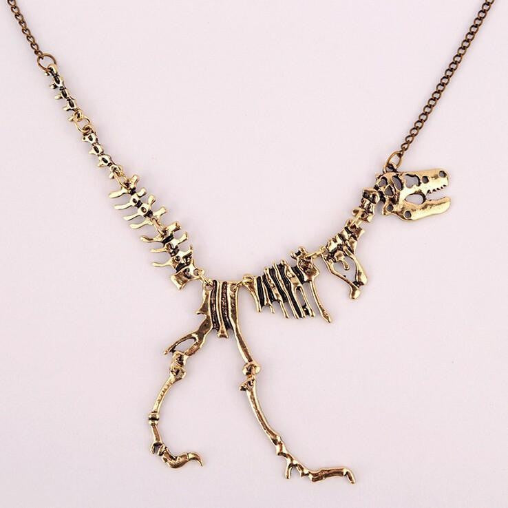 T-Rex Skeleton Necklace Bronze Necklaces