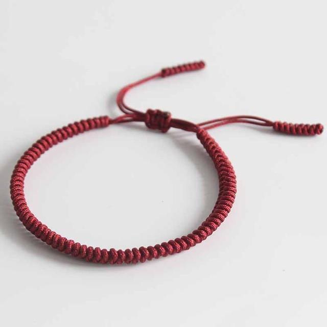 Tibetan Buddhist Handmade Knots Bracelet Dark Red Bracelets