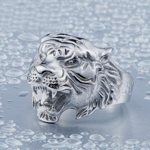 Tiger Head Ring Bright Silver / 6 Rings