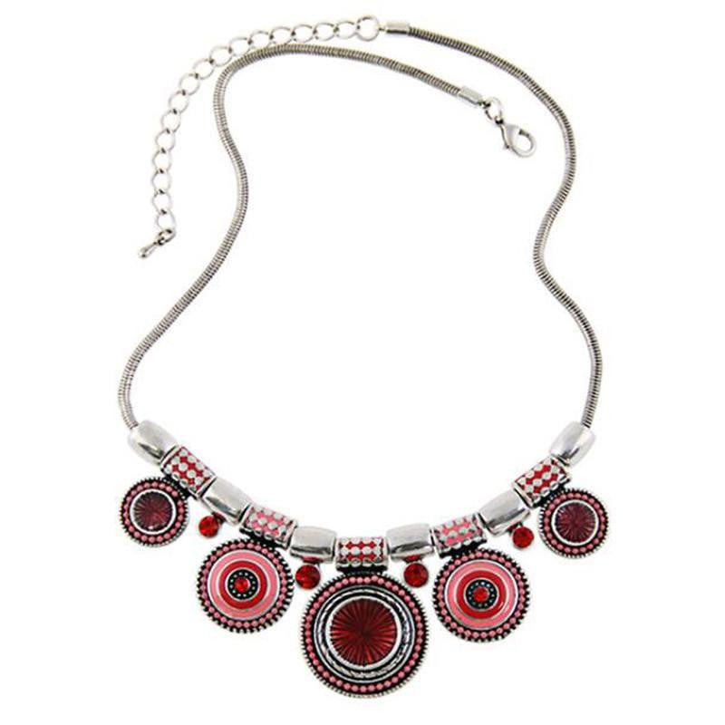 Vintage Bohemian Bead Necklace Red Necklaces