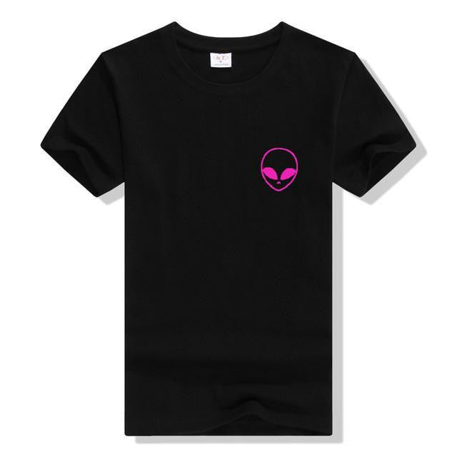 Womens Alien Relaxed Fit Tees Black - Pink / L Shirts