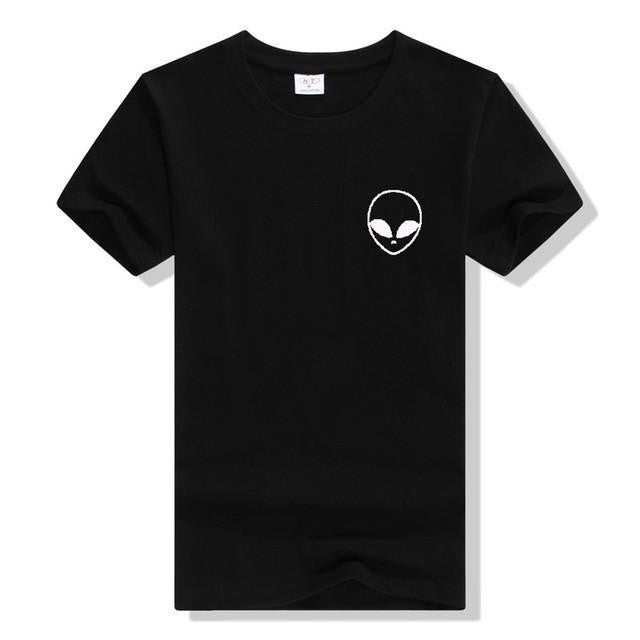 Womens Alien Relaxed Fit Tees Black - White / L Shirts