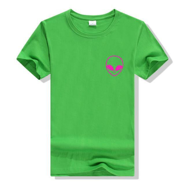 Womens Alien Relaxed Fit Tees Green - Pink / S Shirts