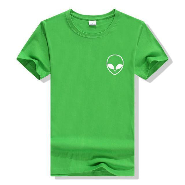 Womens Alien Relaxed Fit Tees Green - White / S Shirts