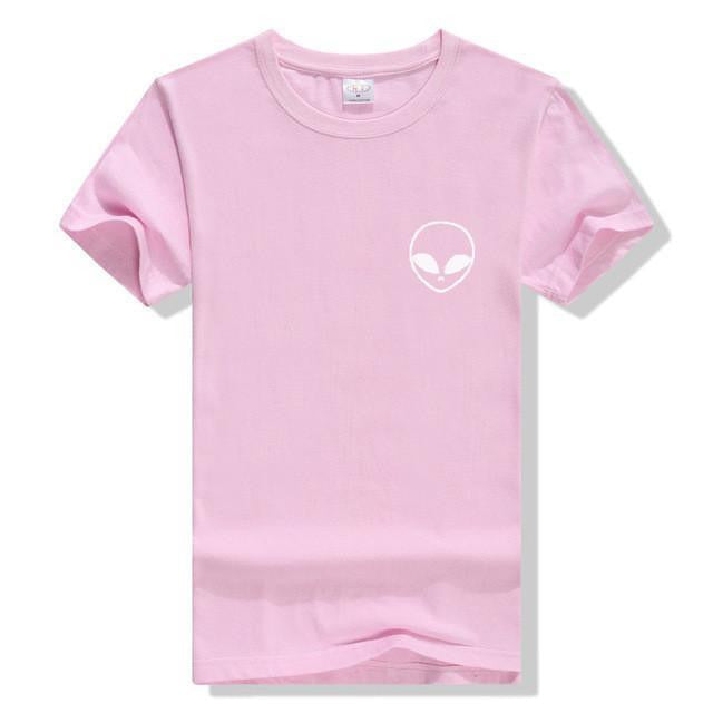 Womens Alien Relaxed Fit Tees Pink - White / S Shirts