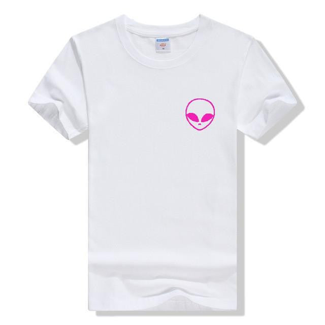 Womens Alien Relaxed Fit Tees White - Pink / L Shirts